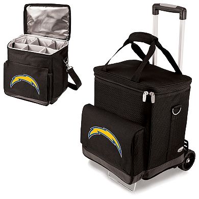 Picnic Time Los Angeles Chargers Cellar 6-Bottle Wine Carrier Cooler Trolley