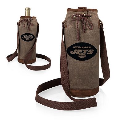 Picnic Time New York Jets Waxed Canvas Wine Tote