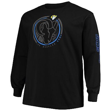 Men's Fanatics Branded Black Los Angeles Rams Big & Tall Color Pop Long Sleeve T-Shirt