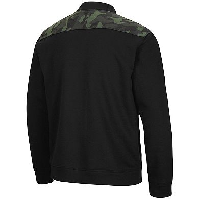 Men's Colosseum Black Air Force Falcons OHT Military Appreciation Commo Fleece Quarter-Zip Jacket