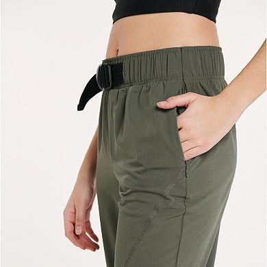 Women's FLX Buckle-Front Woven Jogger Pants