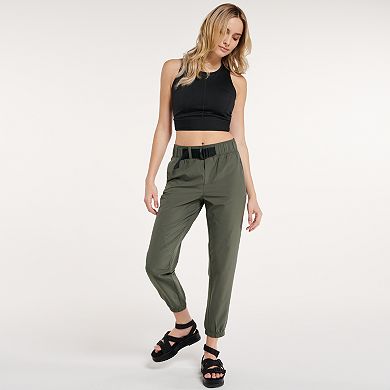 Women's FLX Buckle-Front Woven Jogger Pants