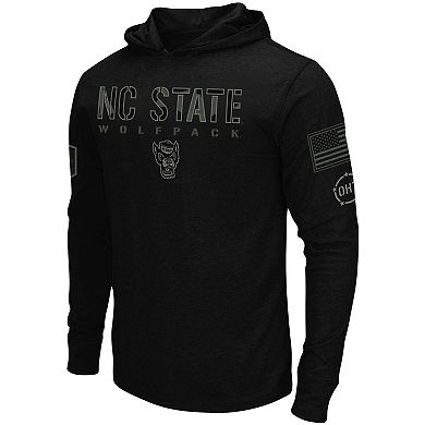 Men's Colosseum Black NC State Wolfpack OHT Military Appreciation Hoodie Long Sleeve T-Shirt