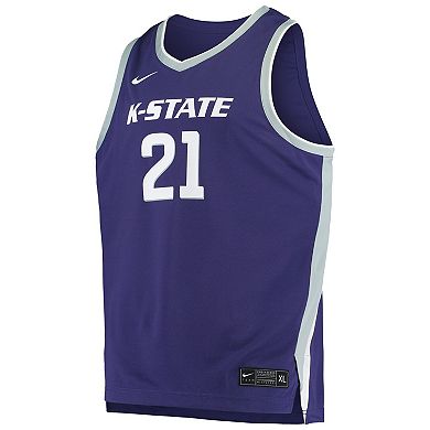 Men's Nike #21 Purple Kansas State Wildcats Replica Basketball Jersey