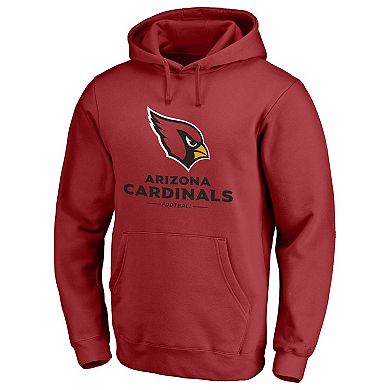 Men's Fanatics Branded Cardinal Arizona Cardinals Logo Team Lockup Fitted Pullover Hoodie