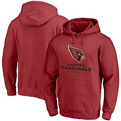Men's Fanatics Branded Cardinal Arizona Cardinals Logo Team Lockup Fitted Pullover Hoodie