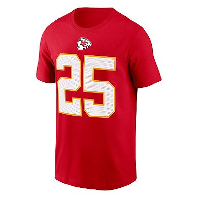 Men's Nike Clyde Edwards-Helaire Red Kansas City Chiefs Player Name & Number T-Shirt