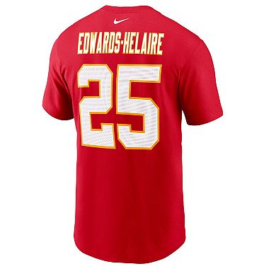 Men's Nike Clyde Edwards-Helaire Red Kansas City Chiefs Player Name & Number T-Shirt