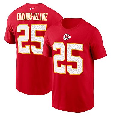 Men's Nike Clyde Edwards-Helaire Red Kansas City Chiefs Player Name & Number T-Shirt