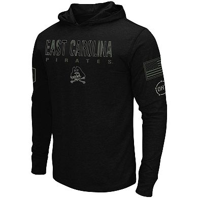 Men's Colosseum Black ECU Pirates OHT Military Appreciation Hoodie Long Sleeve T-Shirt