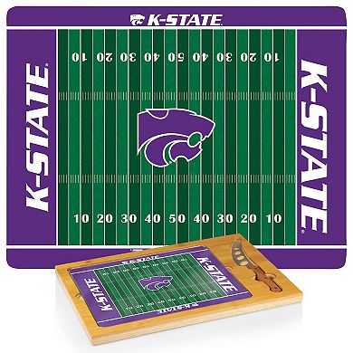 Picnic Time Kansas State Wildcats Icon Glass Top Cutting Board & Knife Set