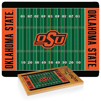 Picnic Time Oklahoma State Cowboys Icon Glass Top Cutting Board & Knife Set
