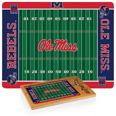 Picnic Time Ole Miss Rebels Icon Glass Top Cutting Board & Knife Set