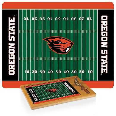 Picnic Time Oregon State Beavers Icon Glass Top Cutting Board & Knife Set