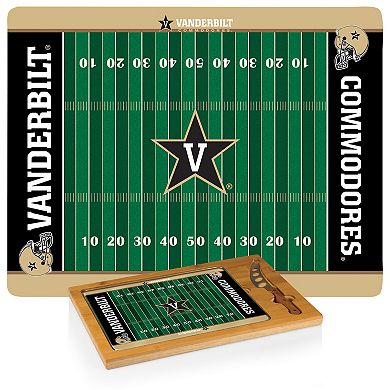 Picnic Time Vanderbilt Commodores Icon Glass Top Cutting Board & Knife Set
