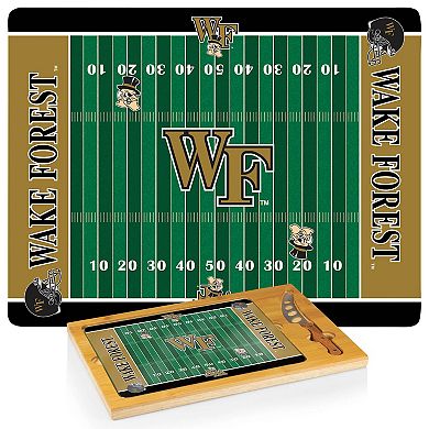 Picnic Time Wake Forest Demon Deacons Icon Glass Top Cutting Board & Knife Set