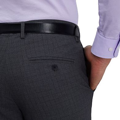 Men's J.M. Haggar Mini-Windowpane Ultra-Slim Fit Fla- Front Dress Pants