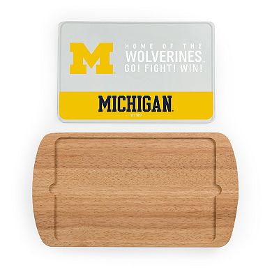 Picnic Time Michigan Wolverines Glass Top Serving Tray