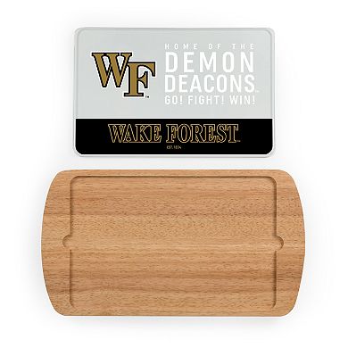 Picnic Time Wake Forest Demon Deacons Glass Top Serving Tray