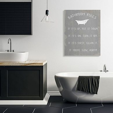 Stupell Home Decor Countryside Bathroom Rules Canvas Wall Art