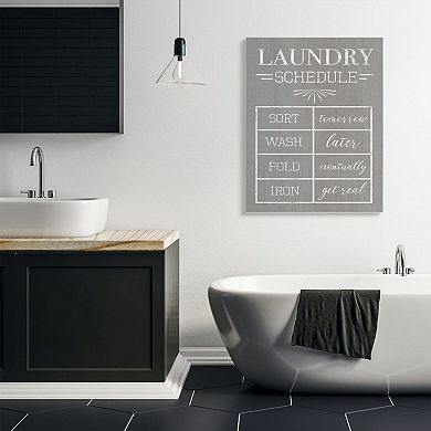 Stupell Home Decor Relaxed Laundry Room Schedule Canvas Wall Art