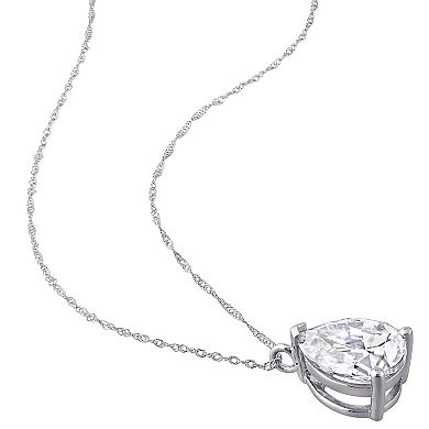 Stella Grace 14k White Gold Lab-Created Moissanite Solitaire Pendant Necklace