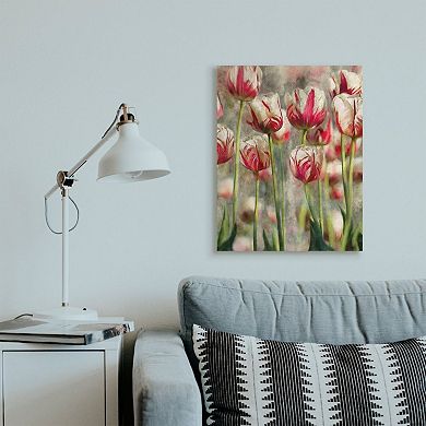 Stupell Home Decor Spring Tulips in Flower Field Pink White Canvas Wall Art