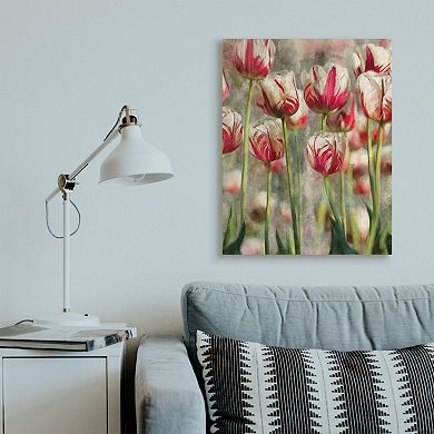 Stupell Home Decor Spring Tulips in Flower Field Pink White Canvas Wall Art