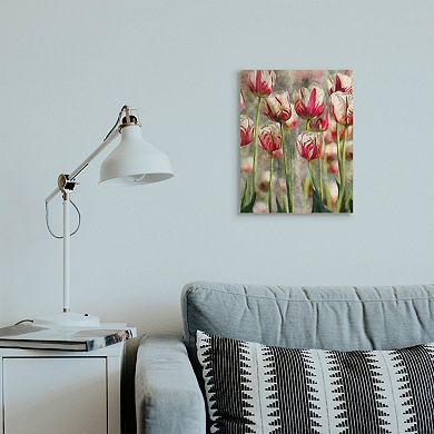 Stupell Home Decor Spring Tulips in Flower Field Pink White Canvas Wall Art