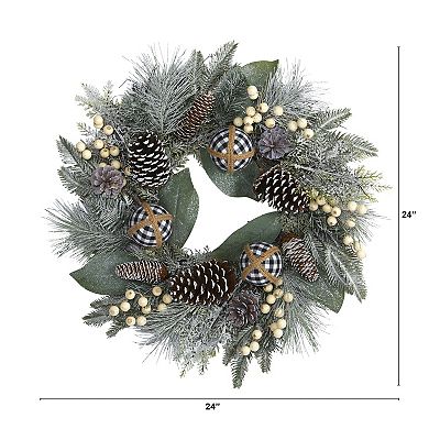 nearly natural Frosted Holiday Artificial Wreath