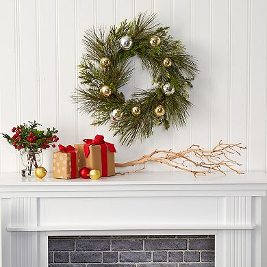 nearly natural Sparkling Pine Artificial Christmas Wreath