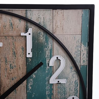 Square Weathered Framed Wall Clock