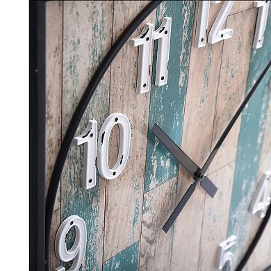 Square Weathered Framed Wall Clock