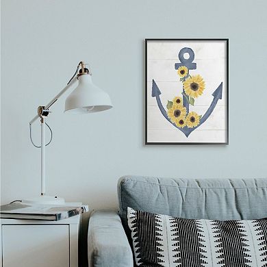 Stupell Home Decor Sunflower Anchor Framed Wall Art