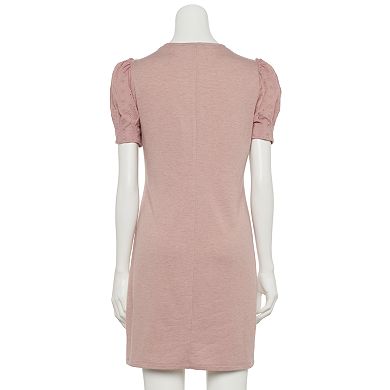 Juniors' Lily Rose Puff Sleeve Knit Dress