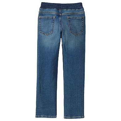 Boys 4-20 Lands' End Boys Iron Knee Stretch Pull-On Jeans in Regular, Husky & Slim