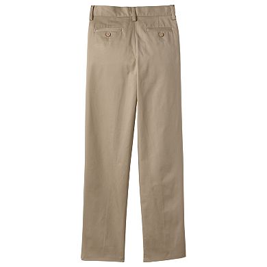 Boys 8-20 Lands' End School Uniform Plain Front Iron Knees Chino Pants