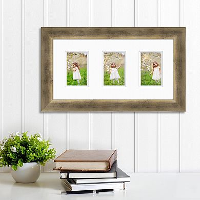 COURTSIDE MARKET Gala Champagne 4" x 6" 3-Opening Collage Frame