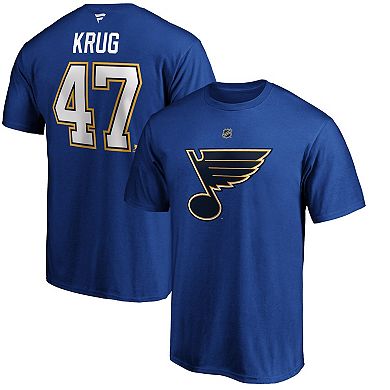 Men's Fanatics Branded Torey Krug Blue St. Louis Blues Authentic Stack Name & Number T-Shirt