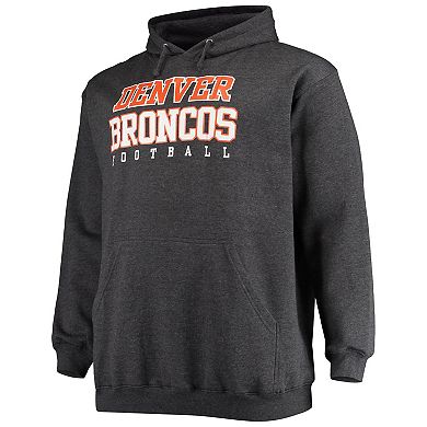 Men's Fanatics Branded Heathered Charcoal Denver Broncos Big & Tall Practice Pullover Hoodie