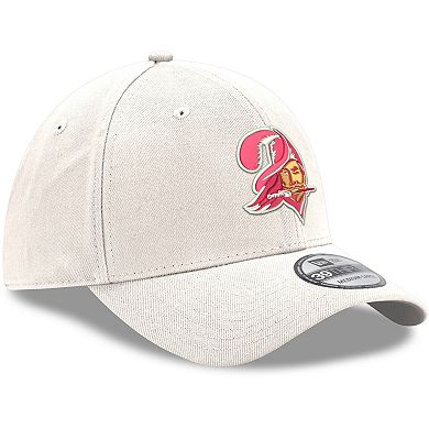 Men's New Era White Tampa Bay Buccaneers Throwback Logo Iced II 39THIRTY Flex Hat