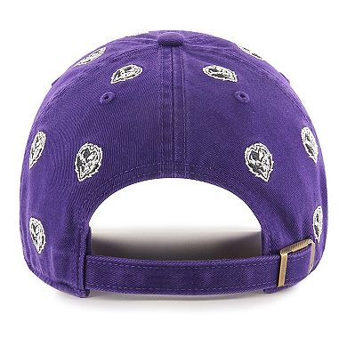 Women's '47 Purple Baltimore Ravens Confetti Clean Up Head Logo Adjustable Hat