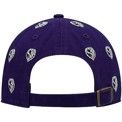 Women's '47 Purple Baltimore Ravens Confetti Clean Up Head Logo Adjustable Hat