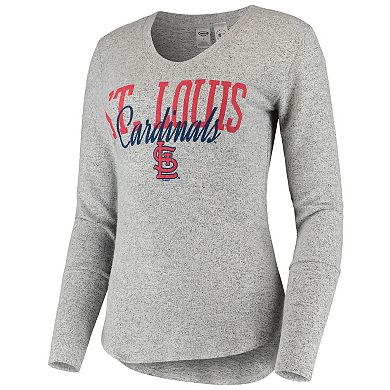Women's Concepts Sport Heathered Gray St. Louis Cardinals Tri-Blend Long Sleeve T-Shirt