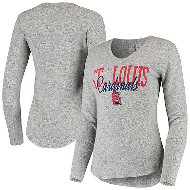 Women's Concepts Sport Heathered Gray St. Louis Cardinals Tri-Blend Long Sleeve T-Shirt