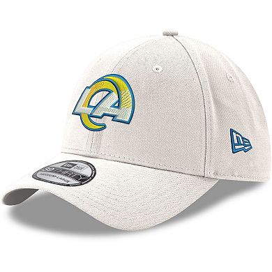 Men's New Era White Los Angeles Rams LA Logo Iced II 39THIRTY Flex Hat