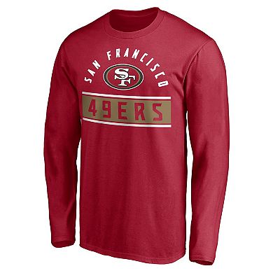 Men's Fanatics Branded Scarlet San Francisco 49ers Team Arc Knockout Long Sleeve T-Shirt