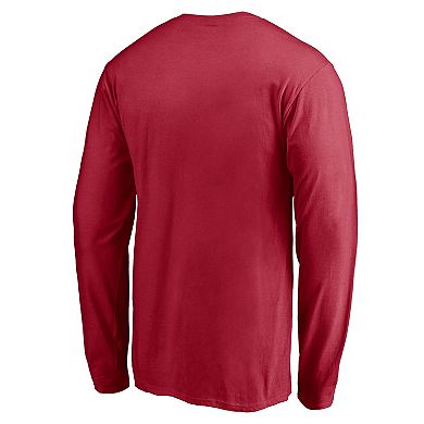 Men's Fanatics Branded Scarlet San Francisco 49ers Team Arc Knockout Long Sleeve T-Shirt