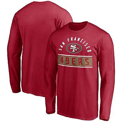 Men's Fanatics Branded Scarlet San Francisco 49ers Team Arc Knockout Long Sleeve T-Shirt