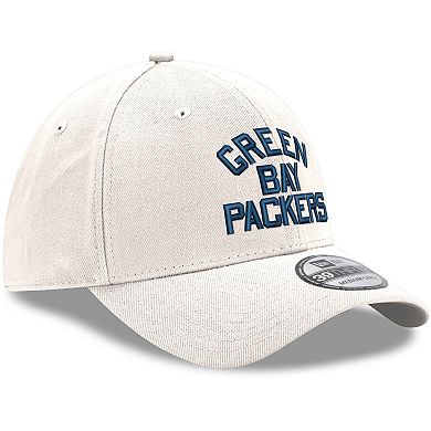 Men's New Era White Green Bay Packers Wordmark Iced II 39THIRTY Flex Hat